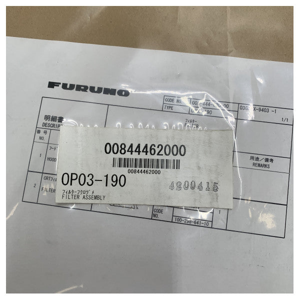 Furuno River Radar Filter Assembly - OP03-190
