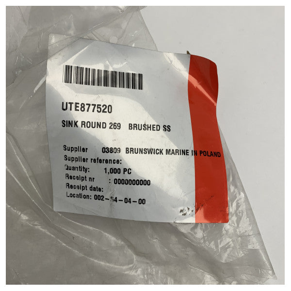 Fregadero marino redondo de acero inoxidable cepillado D269 MM