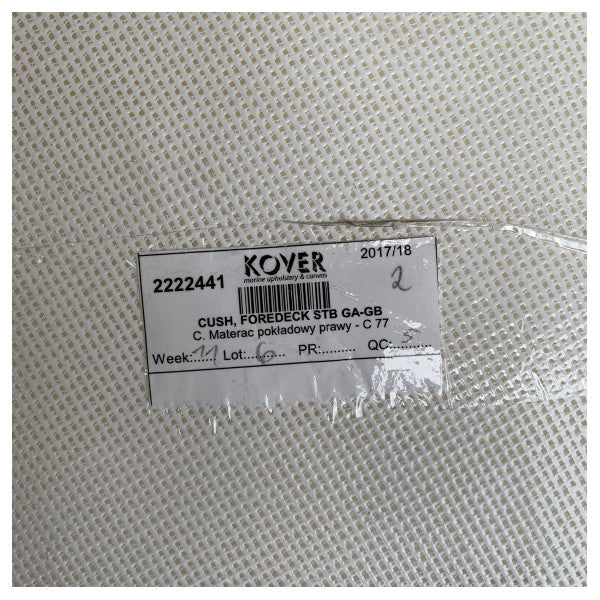 Capa de Almofada do Convés Frontal Lado Estibordo Uttern C77 Antracite - 2222414