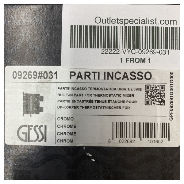 Gessi 09269-031 Unterputz-Duschmischer-Ventilkörper – hochwertige Marine-Sanitärtechnik