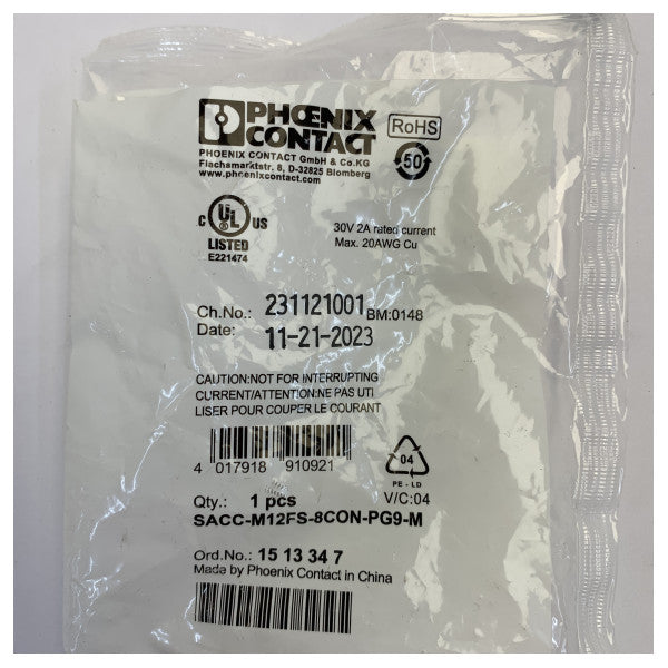 Phoenix Contact SACC-M12FS-8CON-PG9-M Конектор за сензор/актуатор