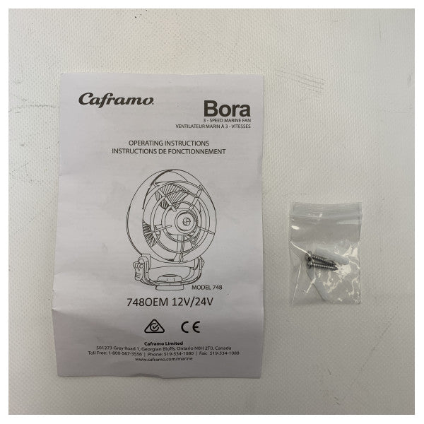 Caframo Bora 748 12V 3-nopeuksinen tuuletin valkoinen - 748OEM
