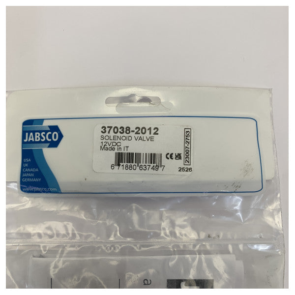 Jabsco 37038-2012 Magnetventil 12V für Quiet Flush Marine-Toilette