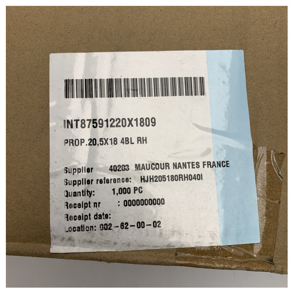 Маукур Висококачествена 20.5 x 18 4-лопасен дяснообратна морска пропелер от месинг 40 мм - HJH205180RH04