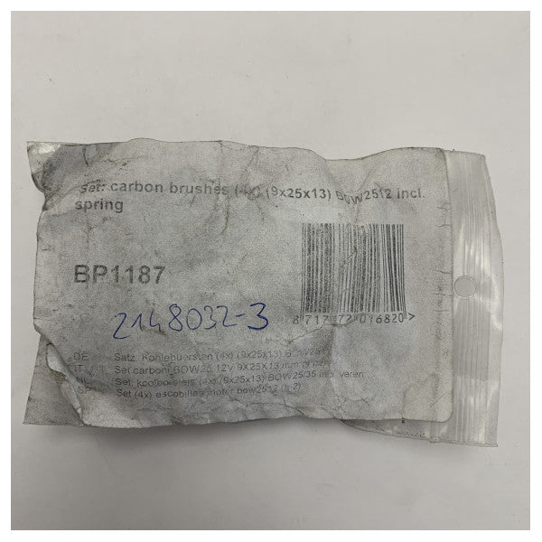 Vetus BP1187 BOW2512 Kohlebürstenset für den Bugstrahlruderantrieb