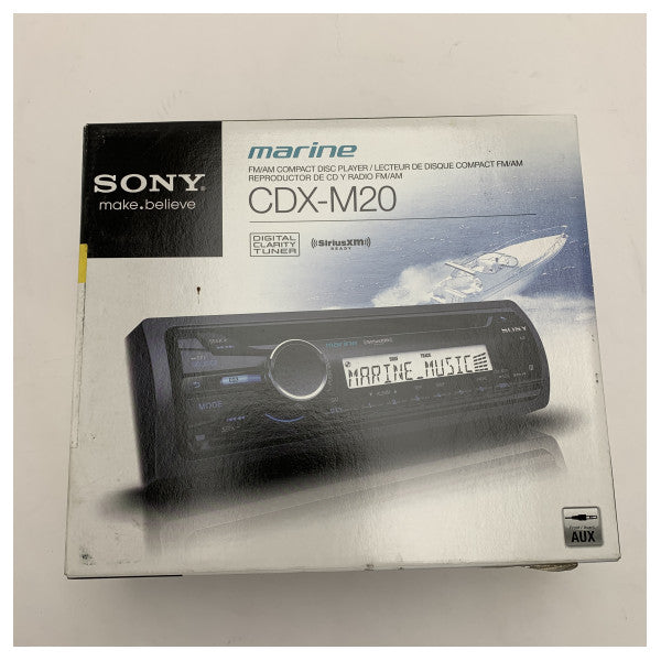 Receptor marino Sony CDX-M20 FM/AM con reproductor de CD y SiriusXM & AUX para barcos