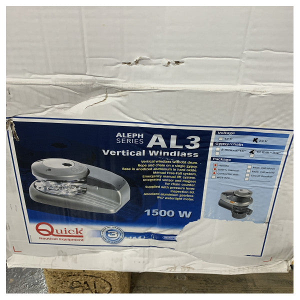 Quick Aleph Vertical Marine Windlass 1500W 24V - Kit barbotin 10 mm