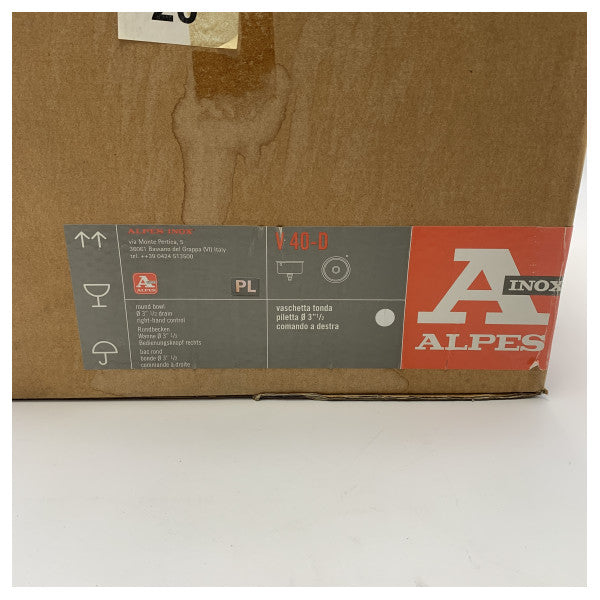Alpes stainless steel V40D round build in sink D40 cm