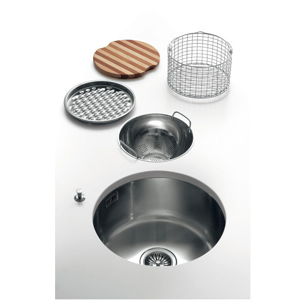 Alpes stainless steel V40D round build in sink D40 cm