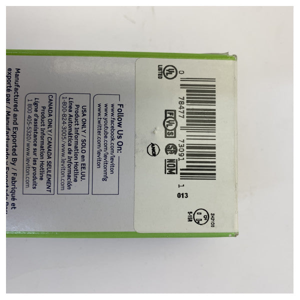 Tomada GFCI Leviton G5262-WTE 15A 125V resistente às intempéries e a adulterações