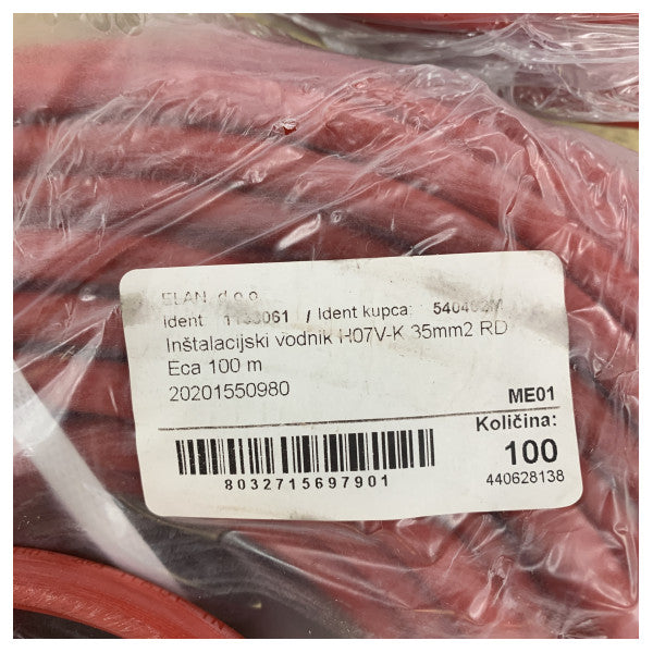 H07V-K 35 mm² Flexible Battery Cable 100m
