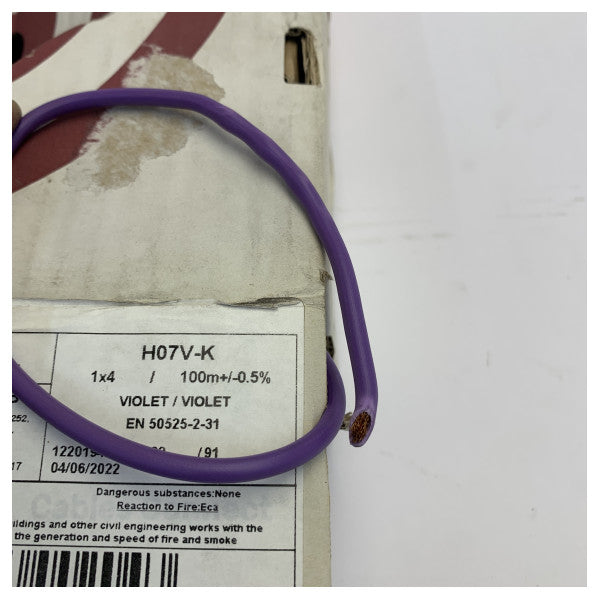 H07V-K 4 mm² violetti johdinkaapeli 100 m