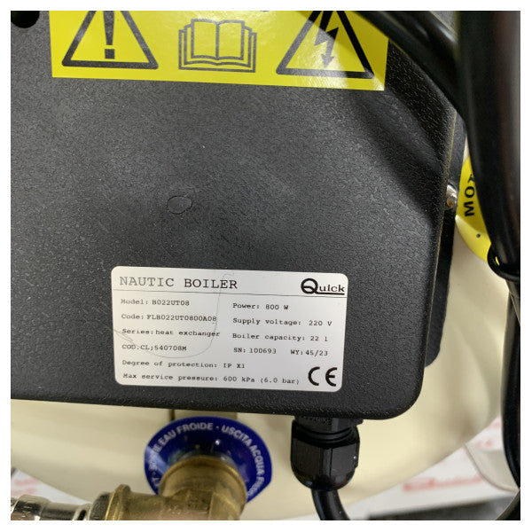 Quick B022UT Θαλάσσιος Θερμοσίφωνας Boiler 22L 220V 800W - B022UT08
