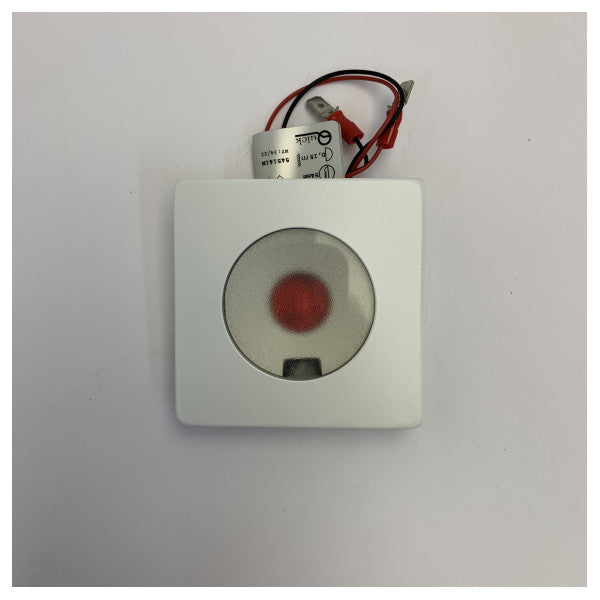 Quick Bryan Square Surface Mount Marine LED Courtesy Light - Punainen LED-valo, valkoinen kehys