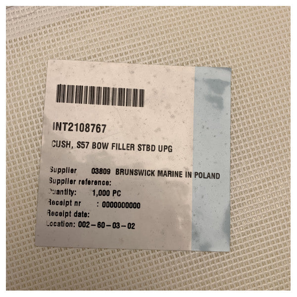 Uttern S57 Styrbord Sidan Båtfyllnadsdyna Grå - 2108767