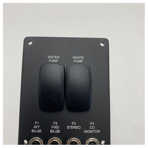 Marine Single Engine Control Panel with Battery Switch - 12V DC Boat Electrical System