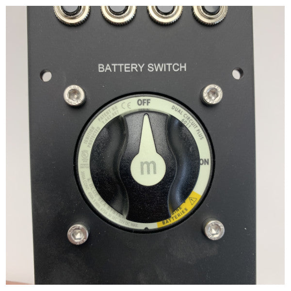 Marine Single Engine Control Panel with Battery Switch - 12V DC Boat Electrical System