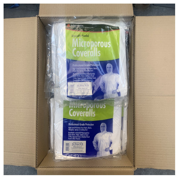 Mono de protección desechable microporoso Buffalo con capucha - Ropa de trabajo transpirable resistente a productos químicos y al polvo para uso marítimo XL