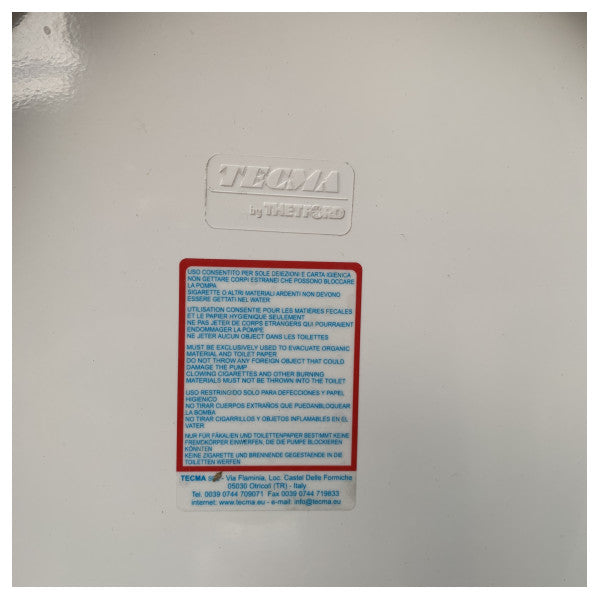 Електричний морський туалет Tecma Breeze 24V стандартного заднього монтажу - BRE024NW/S02