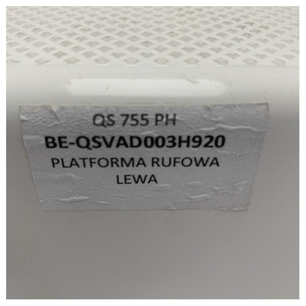 Quicksilver 755 Pilot House Port Side GRP Swim Platform White Coated - 879DEL330