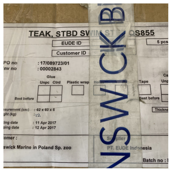 Quicksilver 855 Teak Yüzme Platformu Yan Basamak seti - O85O03