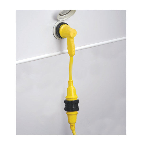 Marinco 1RPC cabo adaptador de alimentação em terra em ângulo reto 125V 30A -