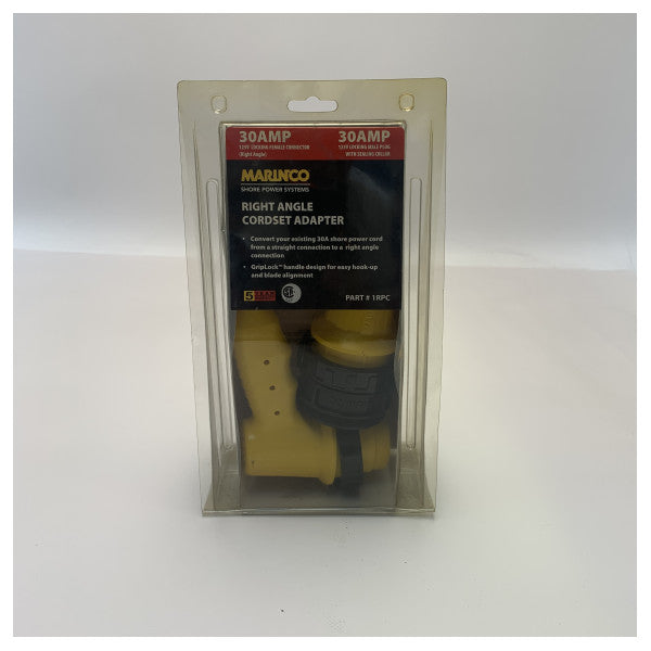 Marinco 1RPC cabo adaptador de alimentação em terra em ângulo reto 125V 30A -