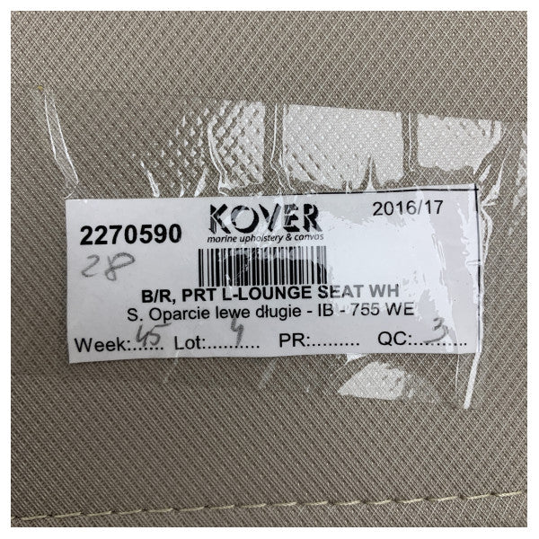 Quicksilver 755 Weekender L-образна възглавница за облегалка в цвят пясък за лявата страна - 2270590