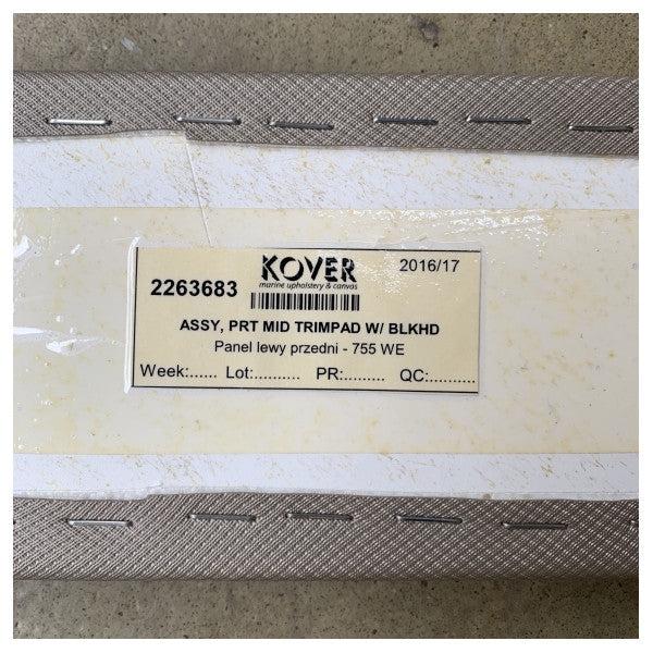 Quicksilver Activ 755 Weekender Port Side MID Trimpad panel with bulkhead - 2263683