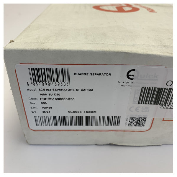 Quick ECS 163 Separatur Elektroniku tal-Iċċarġjar 160A - Isolatur tal-Batterija Marittima