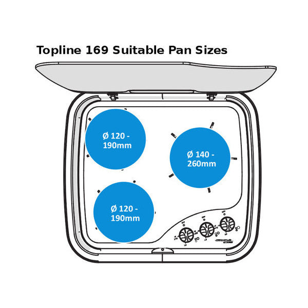 موقد غاز بحري محمول Thetford SHB16998-SP مع 3 شعلات وإشعال شراري