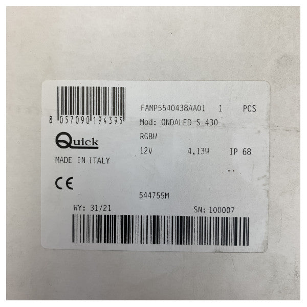 شريط إضاءة بحري LED RGB من Quick Ondaled - 43 سم 12 فولت - FAMP5540438AA01