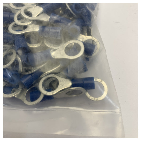 RS PRO Μπλε μονωμένος ακροδέκτης δακτυλίου 16-14 AWG για πρεσαριστούς συνδέσμους - 100 τεμ.