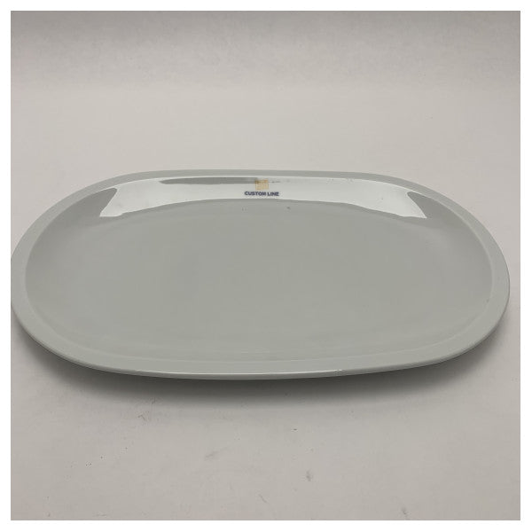 Custom Line Oval Ceramic Serving Platter in Capri Yellow - Durable and Marine-Ready Tableware
