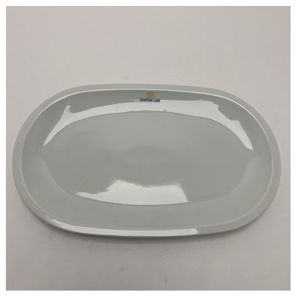 Custom Line Oval Ceramic Serving Platter in Capri Yellow - Durable and Marine-Ready Tableware