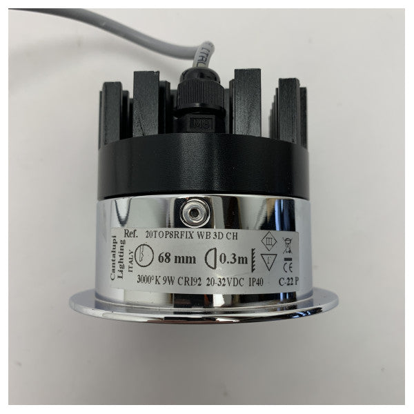 Cantalupi 20 TOP 8 R FIX Edelstahl schwarzes Einbaudownlight-Spot
