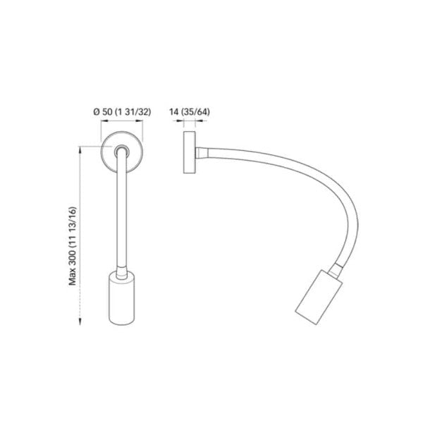 Quick Audrey Luce di lettura nera regolabile a LED 12/24V