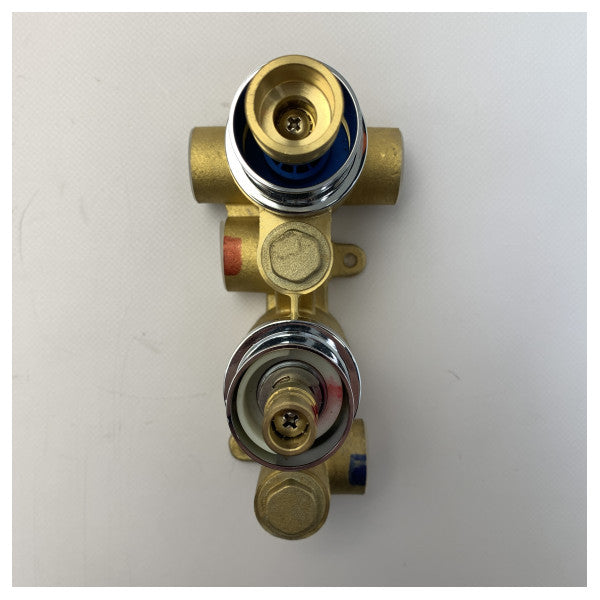 Wentworth Cube Square twin single thermostatic shower mixer tab chrome - 066483