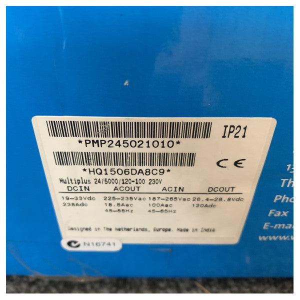 Victron MultiPlus 24V 5000VA Inverter Charger 230VAC Marine Power Solution - PMP245021010