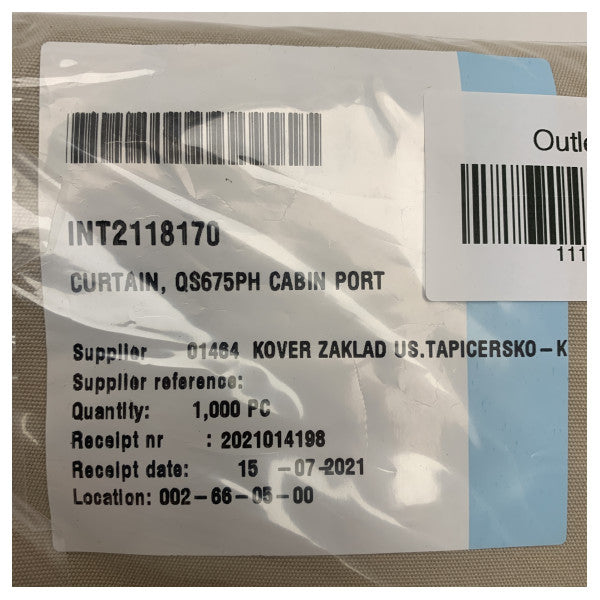 Quicksilver 675 Pilothouse curtain for port side cabin beige - 2118170