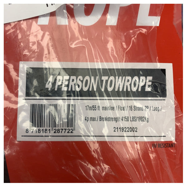 Jobe ウォータースポーツ牽引ロープ 4P - 16.8M - 211922002