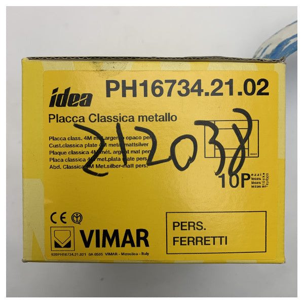 Placa de Interruptor Elétrico Marítimo de 4 Gangs Vimar Z1 Classic Matte Silver - 16734.21.02