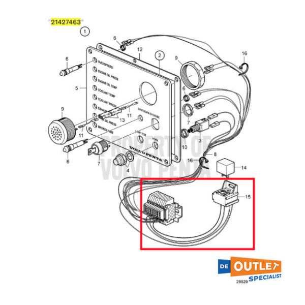 Volvo Penta Connection Control Cable - 21427463 -P01