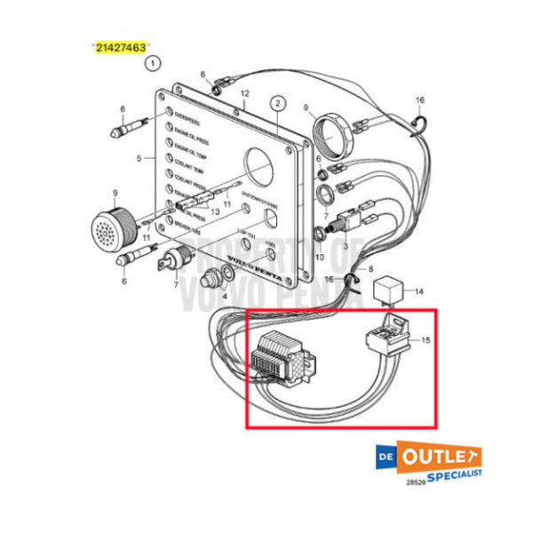 Volvo Penta Connection Control Cable - 21427463 -P01