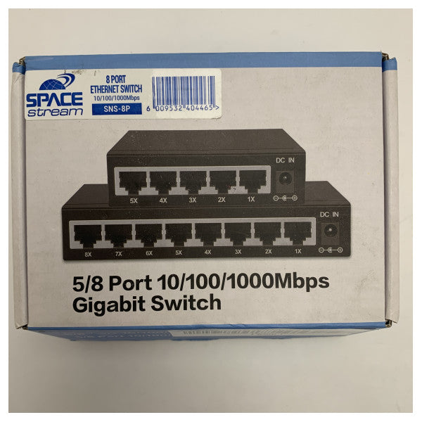 Space Stream 8-Port Gigabit Ethernet Switch 10/100/1000 Mbps for Reliable Networking
