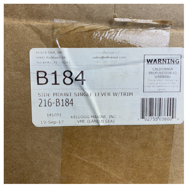 Uflex B184 controlo universal do motor de montagem lateral de dupla função com trim