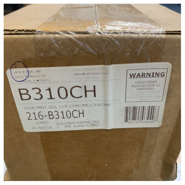 Контрол на двигателя Uflex B310CH със страничен монтаж и хромирана облицовка