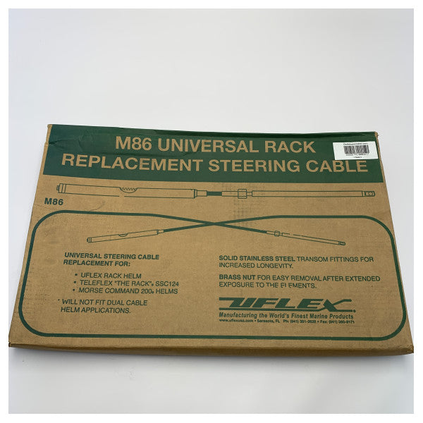 Uflex Универсален морски кормилен кабел M86 за кормилни системи със зъбни колела � Издръжлива подмяна от неръждаема стомана