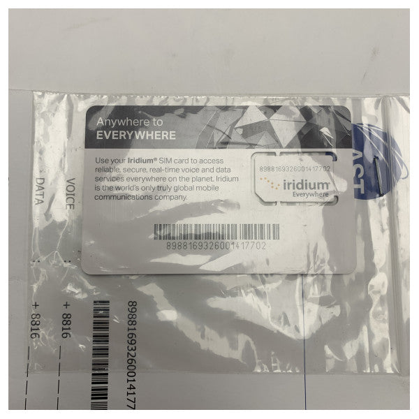 Iridium Prepaid SIM Card for Global Satellite Phone Communication AST - AE2372200