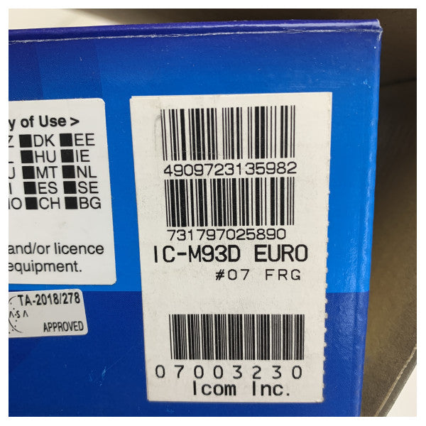 Icom IC-M93D vandtæt VHF-håndholdt marineradio med DSC til pålidelig kommunikation